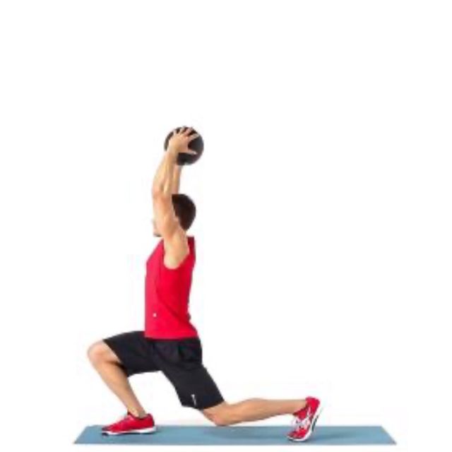 Overhead Lunges W/ Medicine Ball by Coneisha Ware Exercise Howto