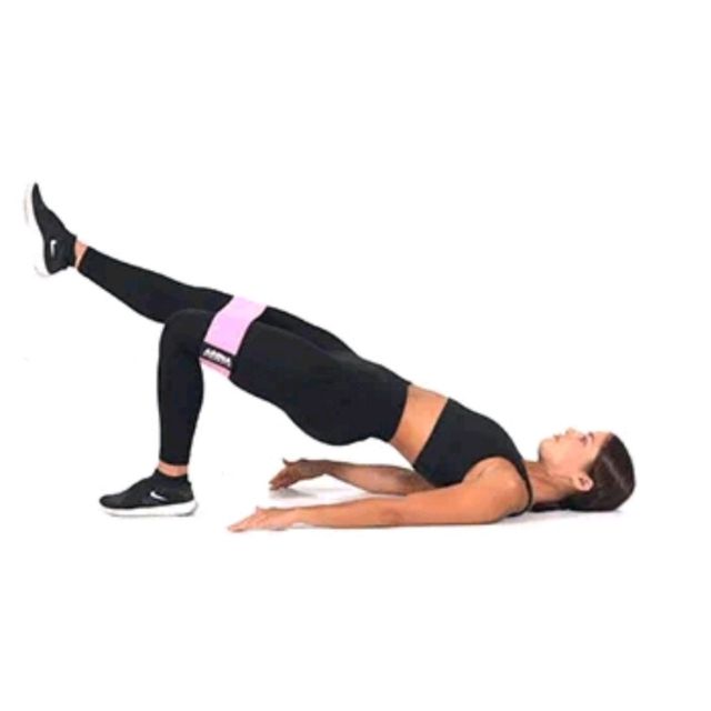 Single Leg Glute Bridge Banded by Tanya M. Exercise Howto Skimble