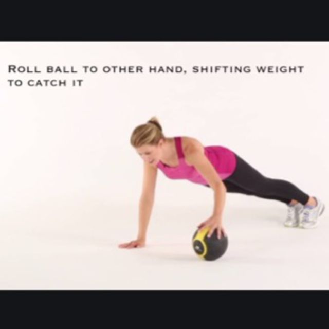 Plank With Medicine Ball Pass To Rollout Exercise Howto Workout