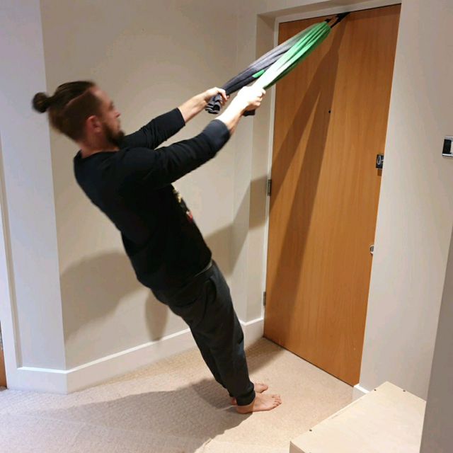 Towel Face Pull Exercise Howto Workout Trainer by Skimble