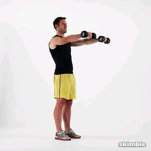 In & Out Shoulder Fly Exercise Howto Workout Trainer by Skimble