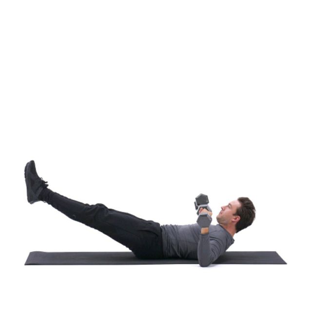 Hollow Hold Chest Press Exercise Howto Workout Trainer by Skimble