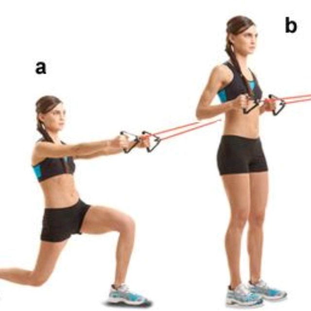 Lunges Resistance Band Exercise Howto Workout Trainer by Skimble