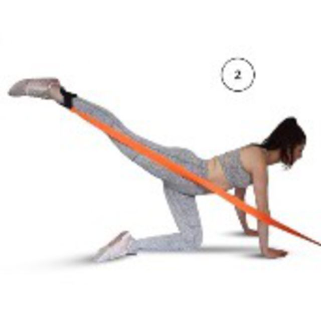 Right Donkey Kicks with Resistance Band by Cleo W. Exercise Howto