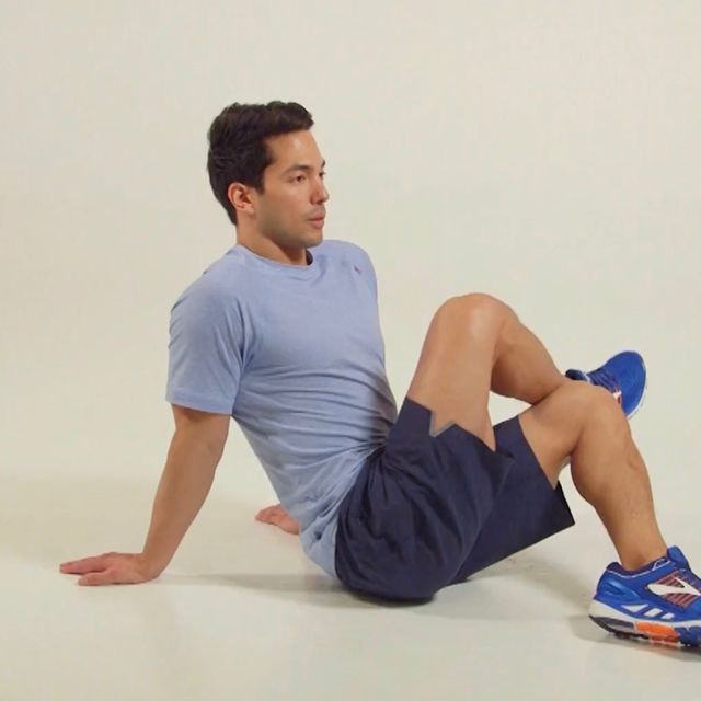 Seated Right Leg Figure 4 Hip Rockers by Brian Fallon Exercise Howto
