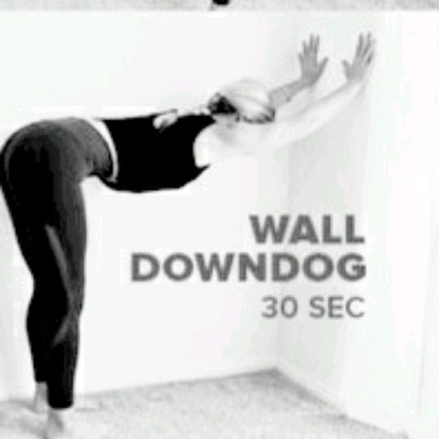 Downward Dog Wall Exercise Howto Workout Trainer by Skimble
