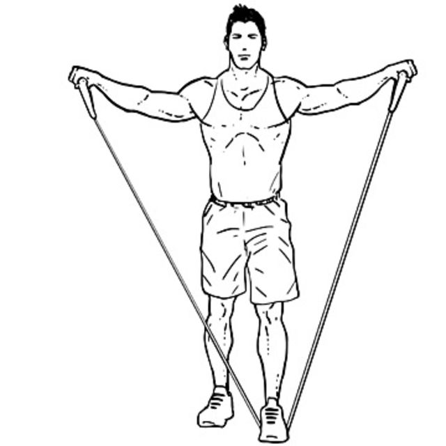 Resistance Band Side Lateral Raises by Elizabeth Helmick Exercise How