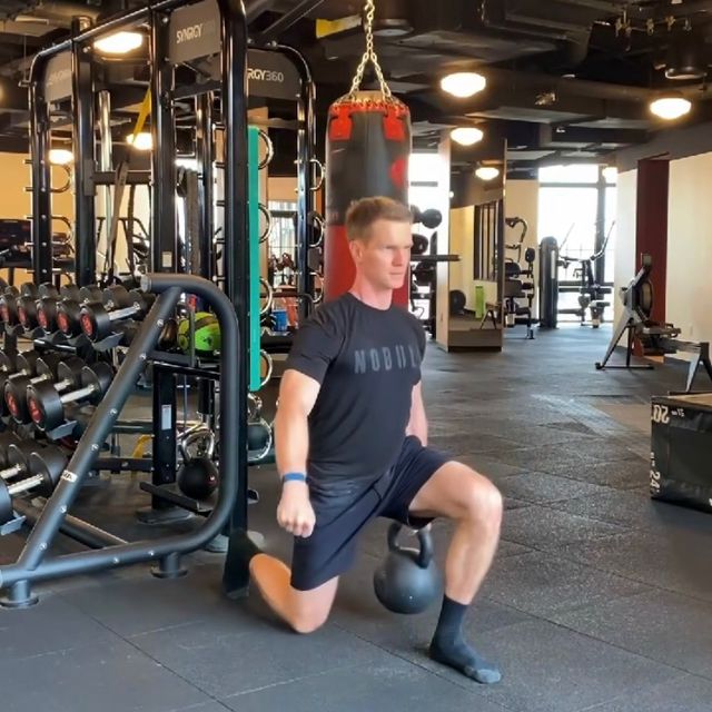 Suitcase Reverse Lunge by Rushfitness 💪🏽 Exercise Howto Skimble