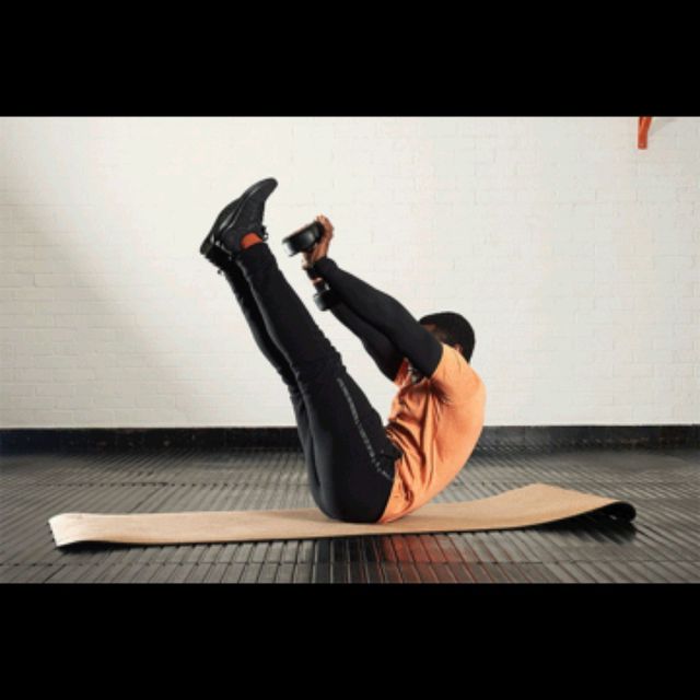 V Sits With Dumbbells Exercise Howto Skimble