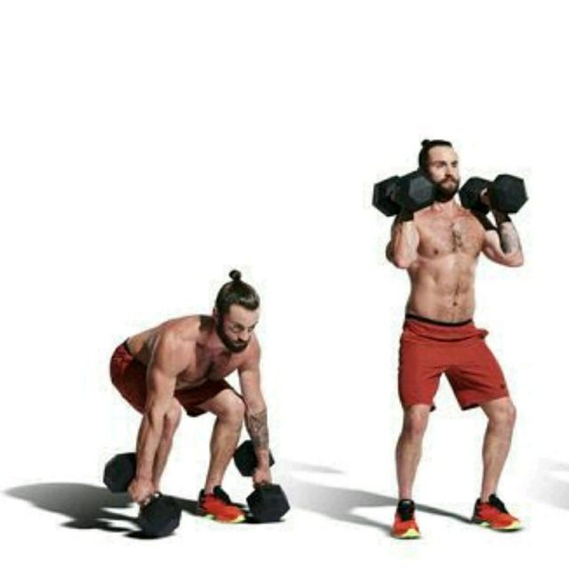 Dumbbell Clean and Jerk Exercise Howto Workout Trainer by Skimble