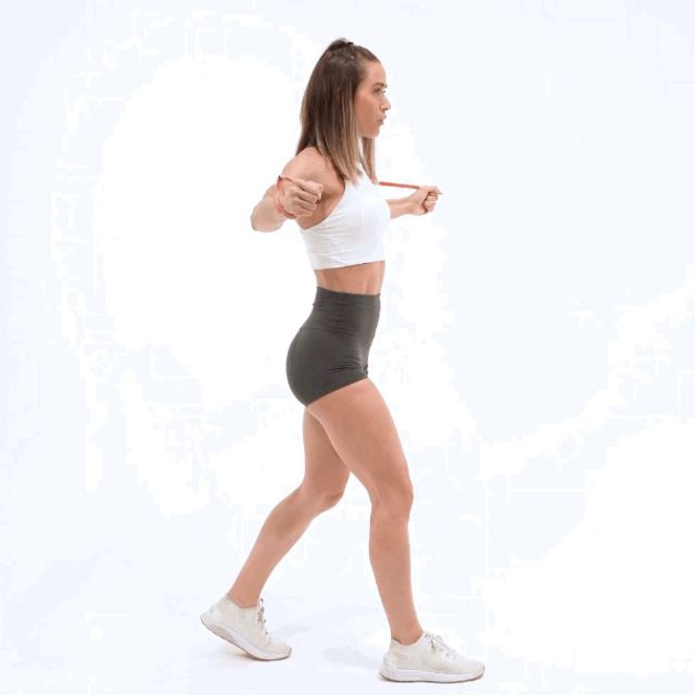 Standing Resistance Band Chest Press Exercise Howto Workout