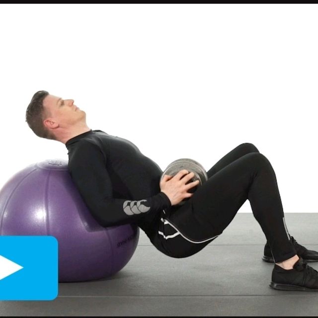 Weighted Hip Thrust On Yoga Ball Exercise Howto Workout Trainer by