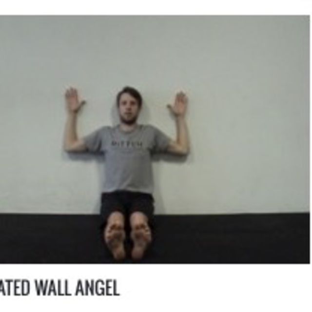 Seated Wall Angel Exercise Howto Workout Trainer by Skimble
