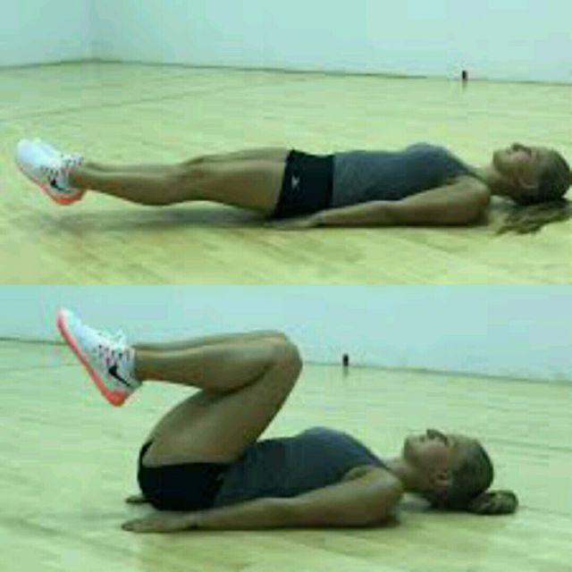 Lying Knee Tucks Exercise Howto Workout Trainer by Skimble