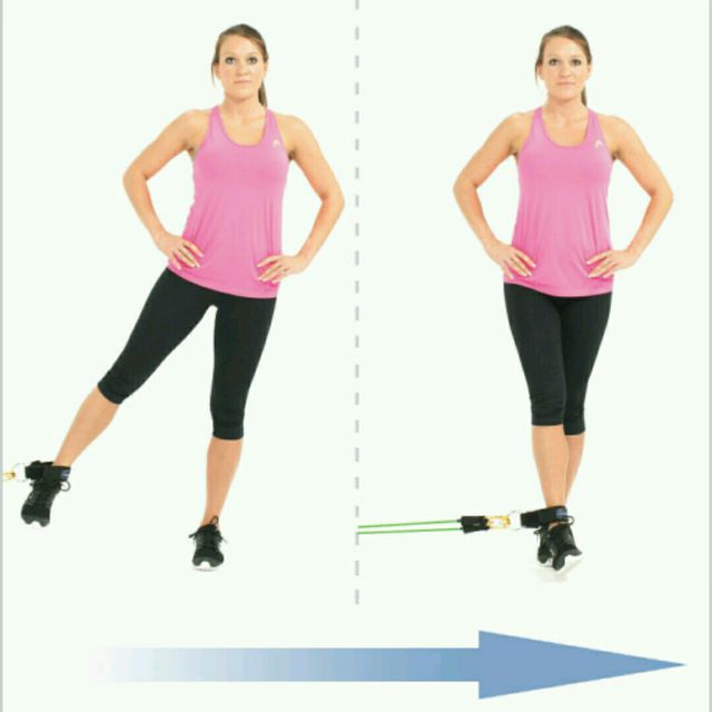 Standing Leg Adduction With bands by Dane Mc Exercise Howto Skimble