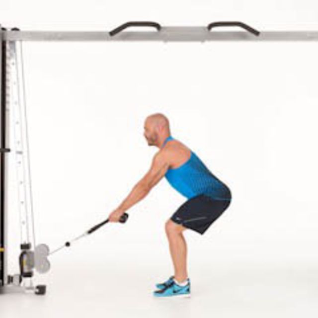 Bent Over Rope Row Exercise Howto Workout Trainer by Skimble