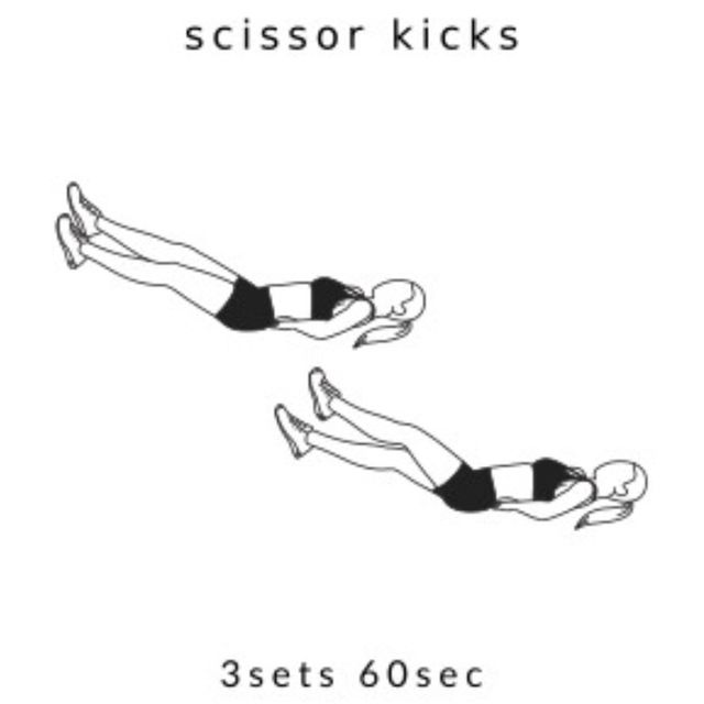 Scissor Kickss Exercise Howto Workout Trainer by Skimble