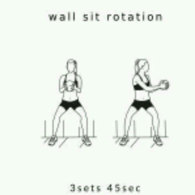 Wall Sit Rotation by Michelle Oliveira Exercise Howto Skimble