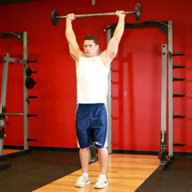 Behind the Neck Press by Anderson Morrow Exercise Howto Skimble