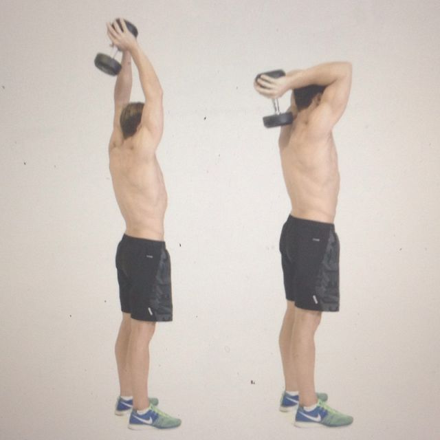 Standing Tricep Extension Exercise Howto Workout Trainer by Skimble