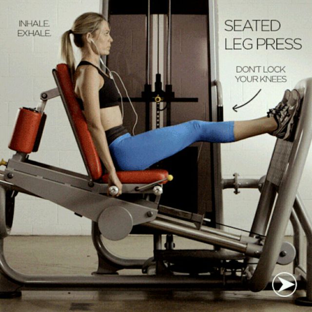 Seated Leg Press Exercise Howto Workout Trainer by Skimble