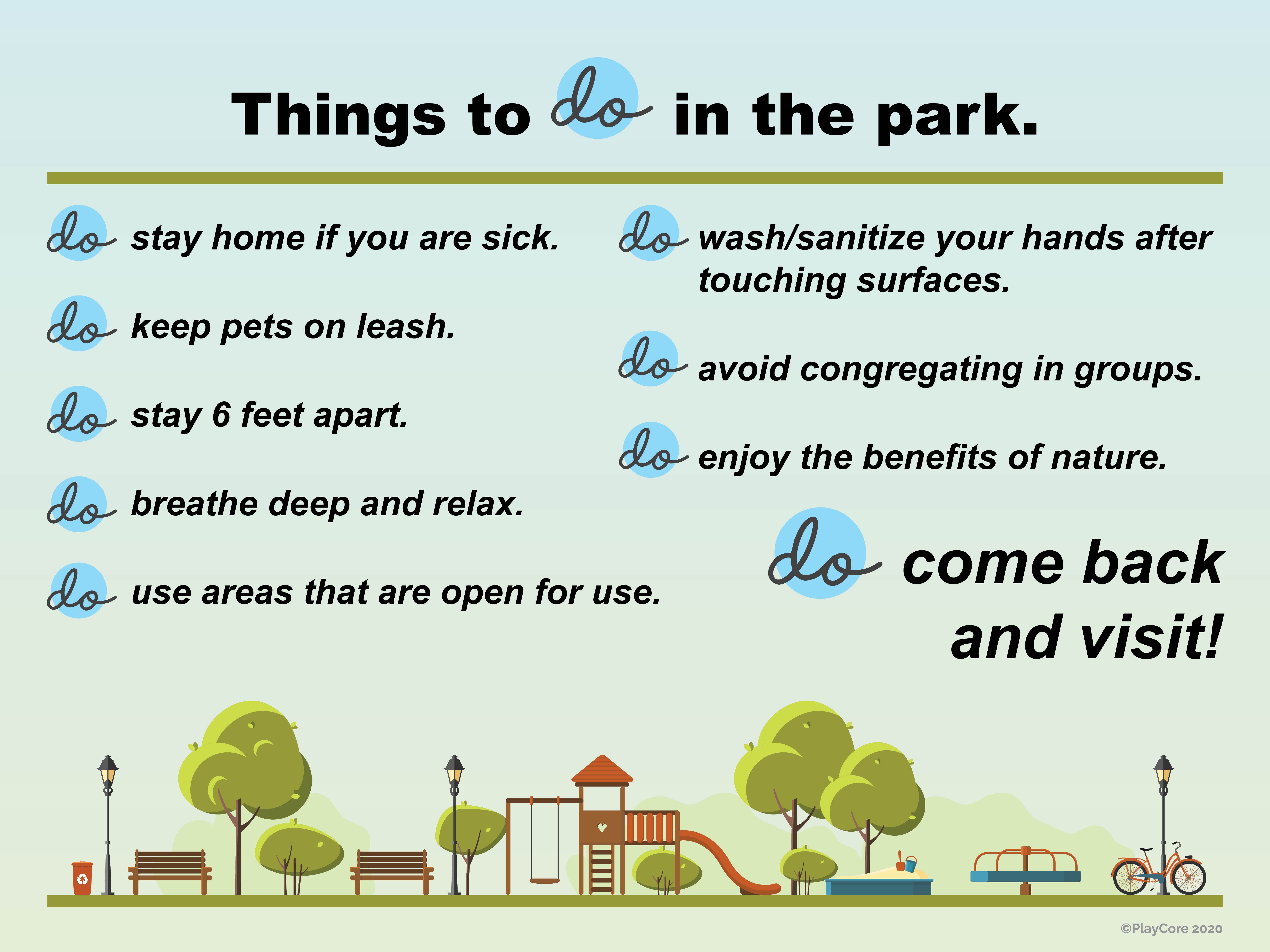 PlayCore PlayCore COVID19 Playground Safety Posters