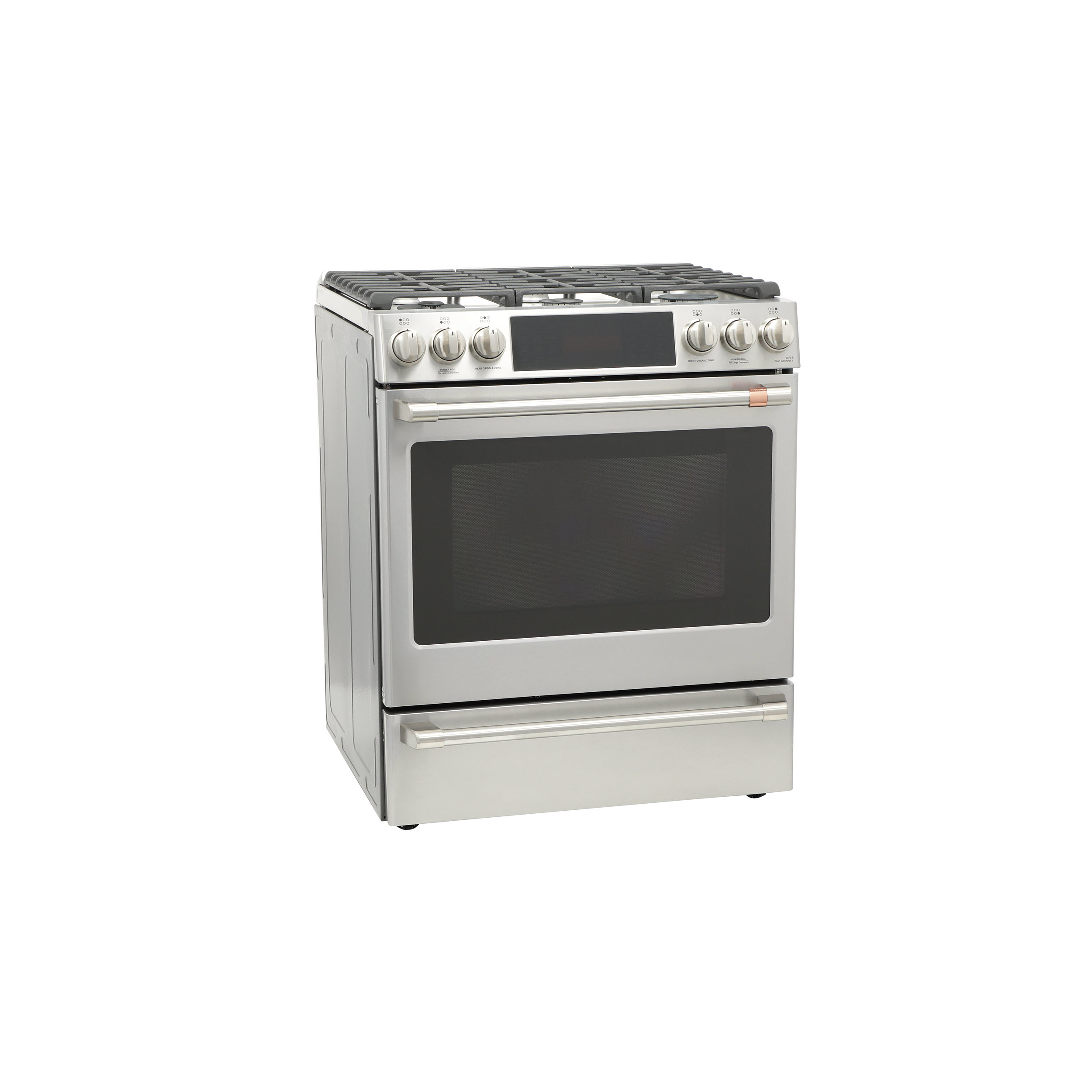 Cafe CGS700P2MS1 Café™ 30" Smart SlideIn, FrontControl, Gas Range with Convection Oven