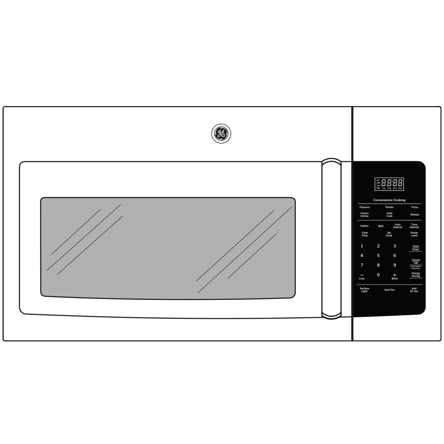 GE JNM3184RPSS GE® 1.8 Cu. Ft. OvertheRange Microwave Oven with Recirculating Venting