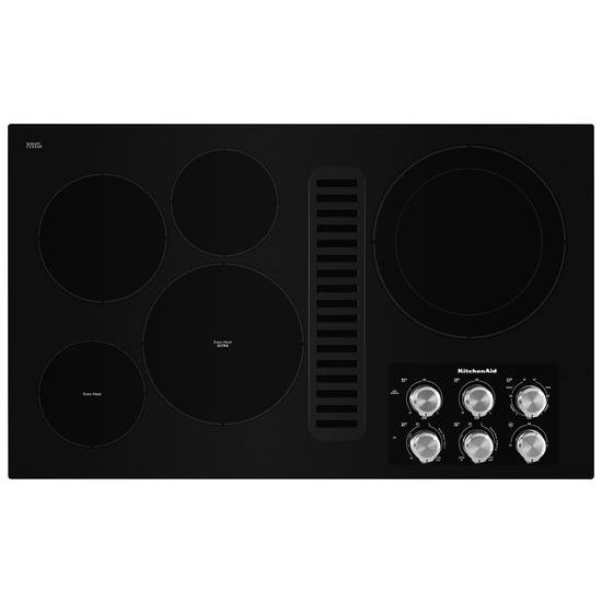 KitchenAid KCED606GBL 36" Electric Downdraft Cooktop with 5