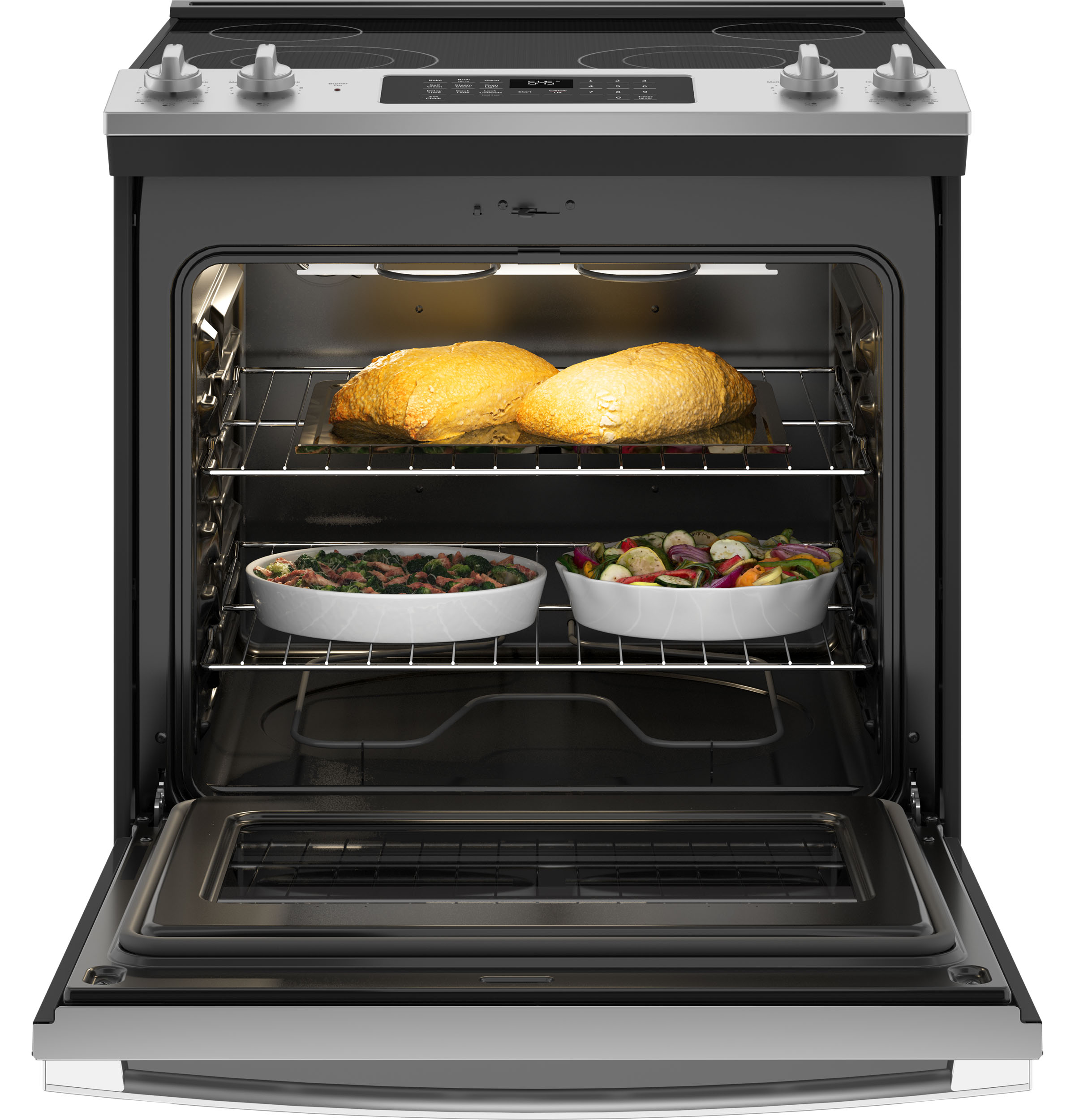 GE JS645SLSS GE® 30" SlideIn Electric Range Charlotte Appliance