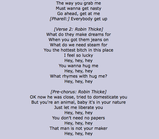 Robin Thicke Blurred Lines Lyrics Genius