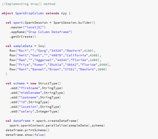 Spark sql drop column Spark drop multiple columns Projectpro