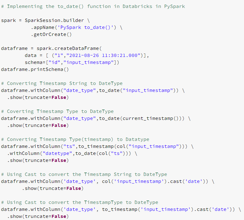 Conversion Of Timestamp To Date In Pyspark Using Databricks CLOUD HOT