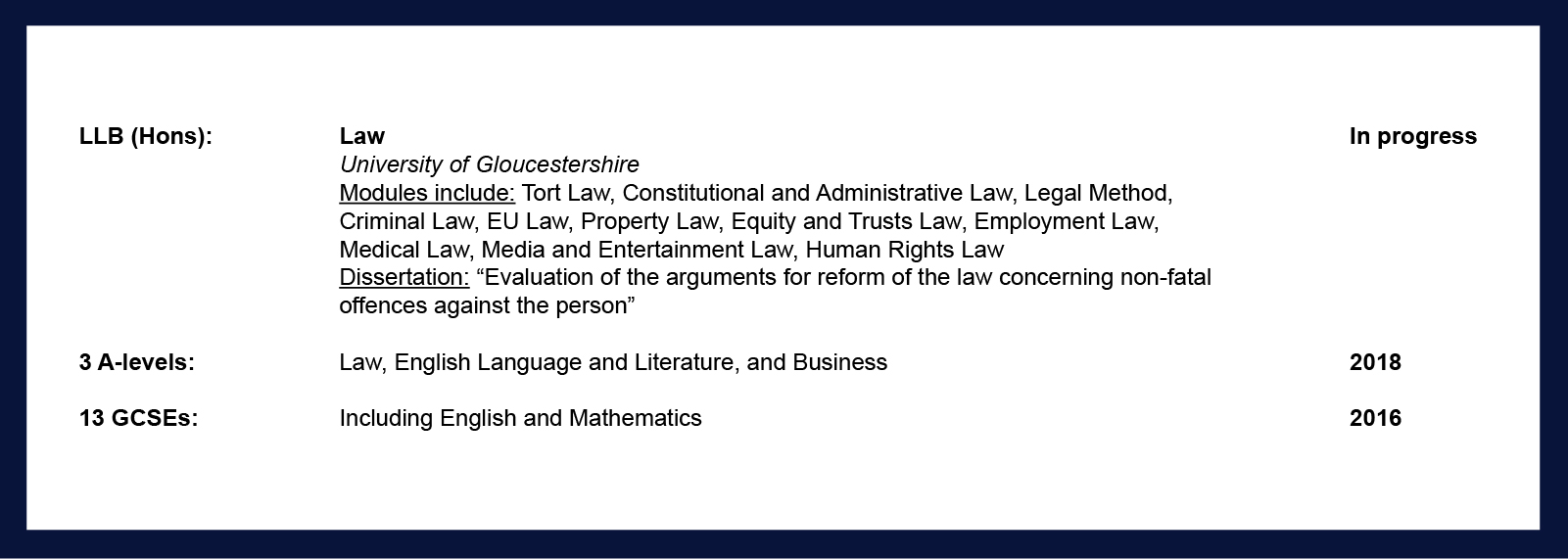 How do you list your education on your CV? TopCV