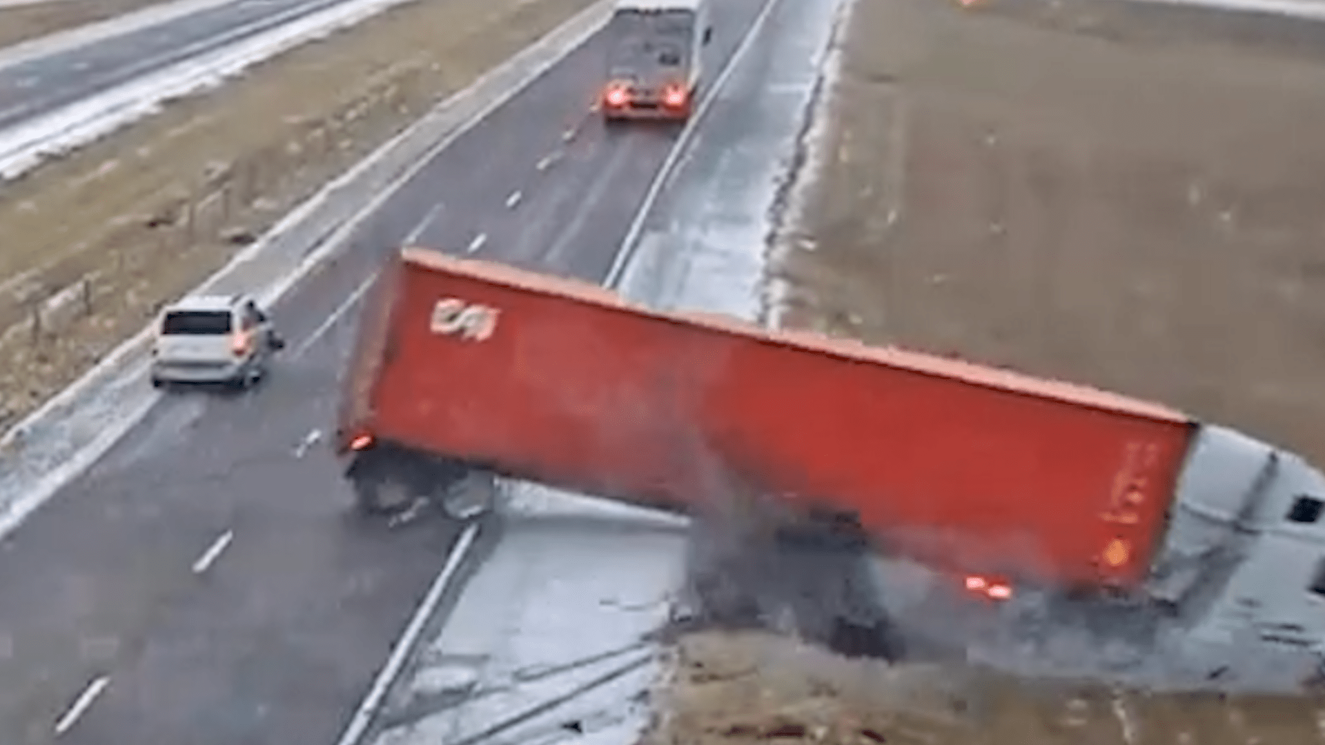 Semi Truck Loses Control On Iowa Icy Highway Videos from The Weather