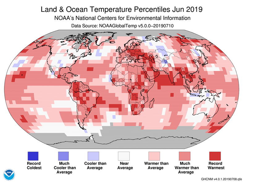 June 2019 Earth's Hottest June on Record Weather