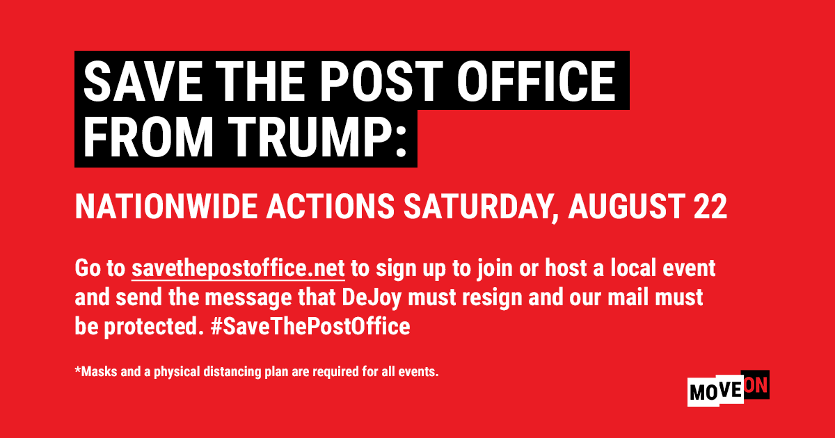 Join "Save the Post Office Saturday" on 8/22