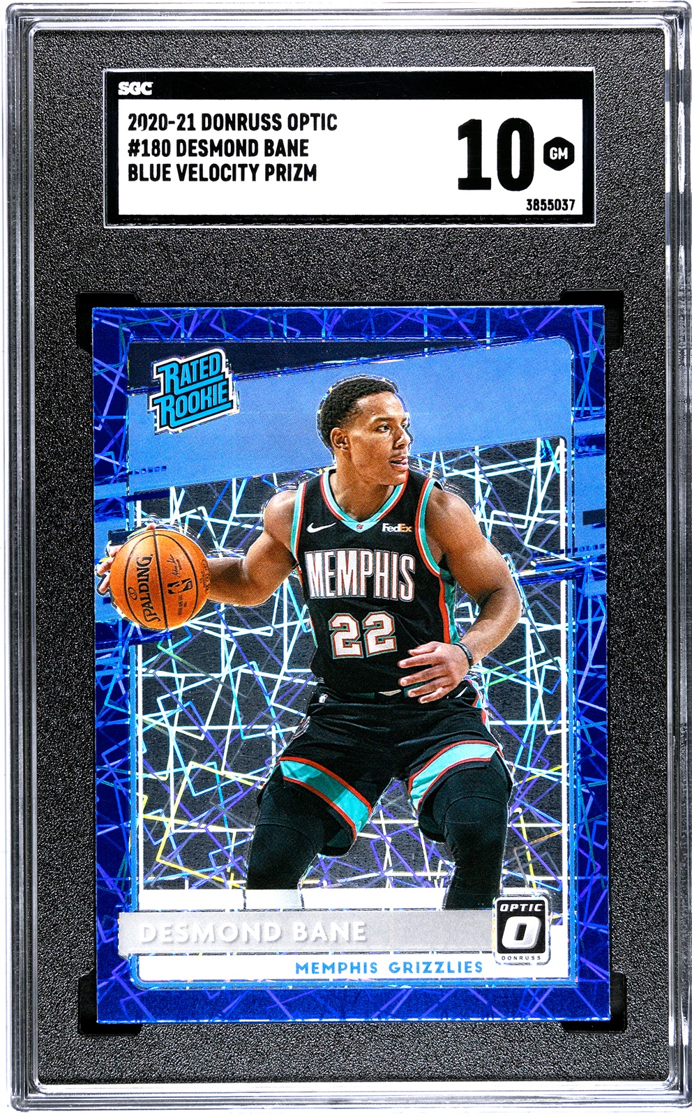 202021 DONRUSS OPTIC DESMOND BANE 180 BLUE VELOCITY PRIZM SGC 10 GEM(027)