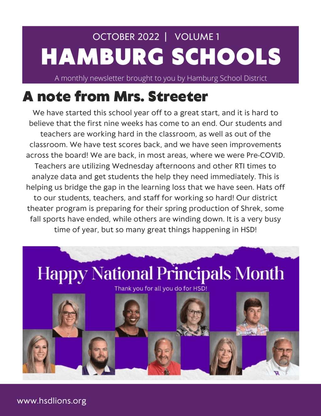 Hamburg School District District News