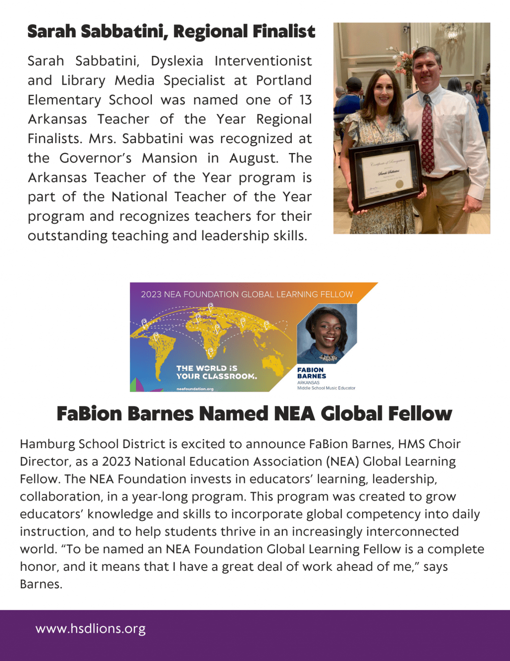 Hamburg School District District News