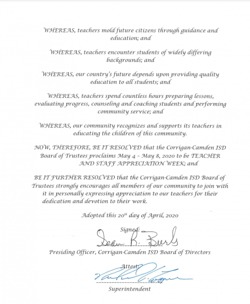 CorriganCamden ISD District News