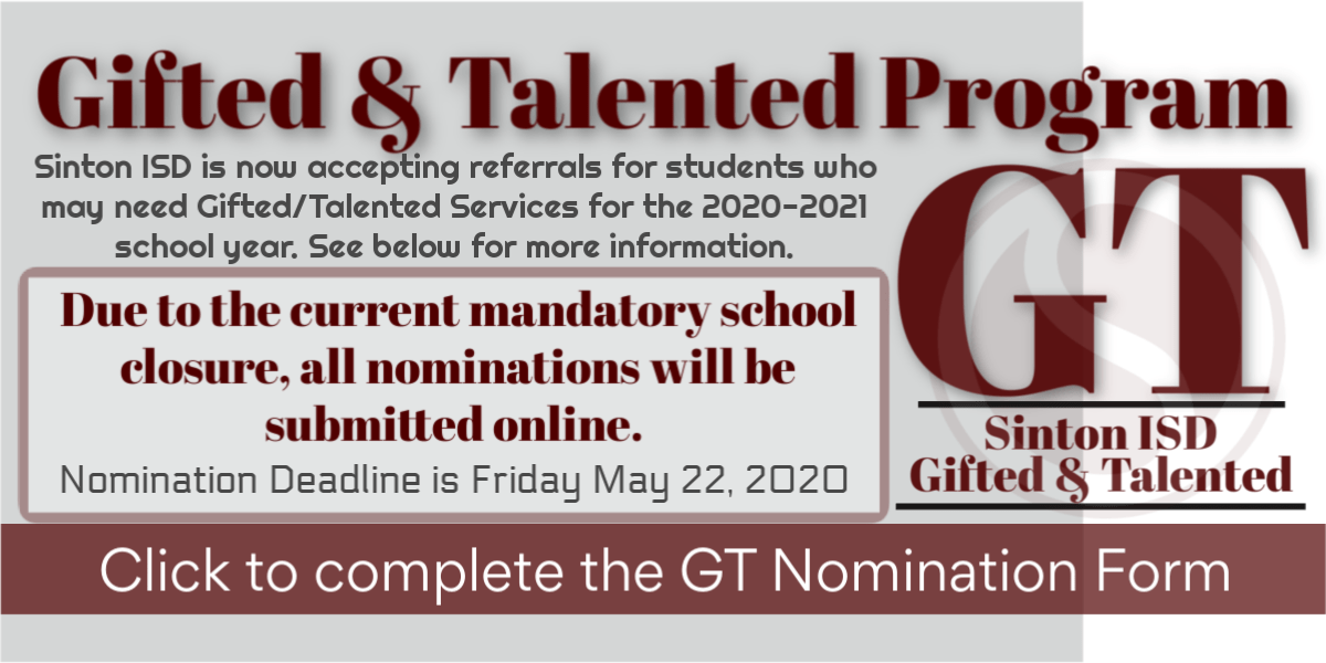 Sinton ISD Gifted & Talented Program