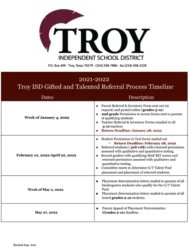 Troy ISD Gifted and Talented