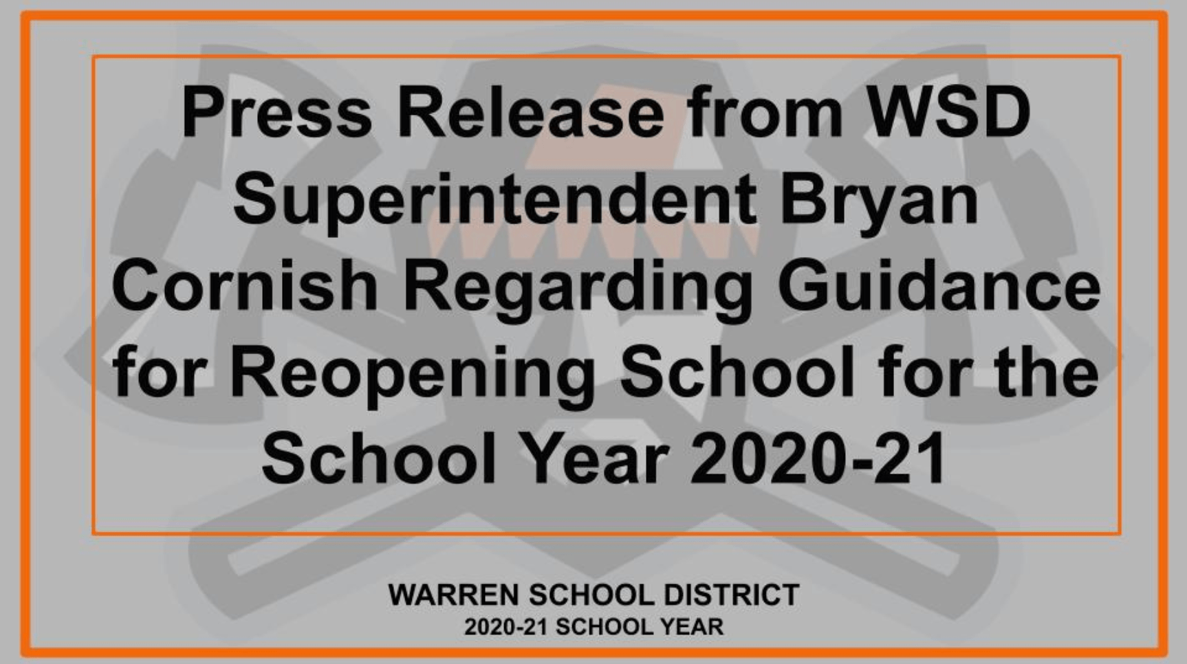 Warren School District District Important Parent/Student Information