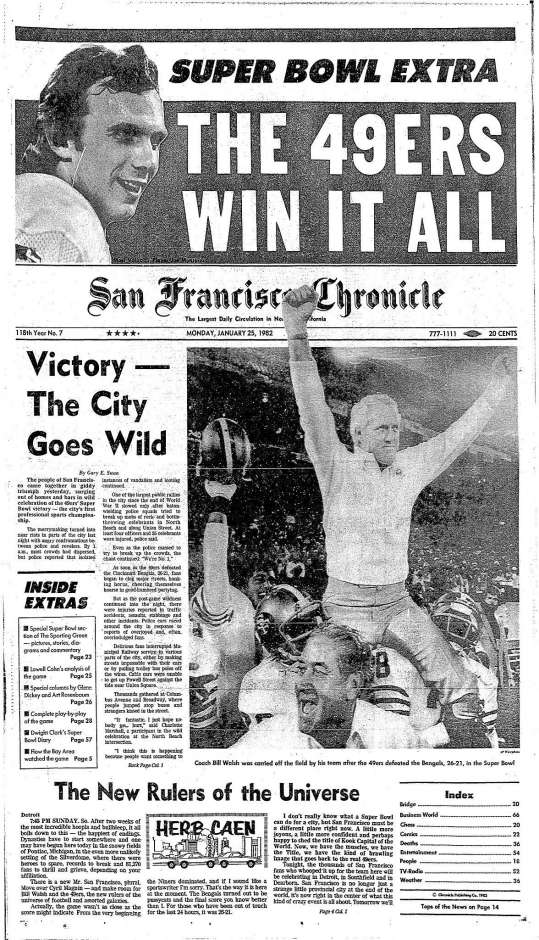 Are these the 6 greatest SF Chronicle front pages of all time? Datebook