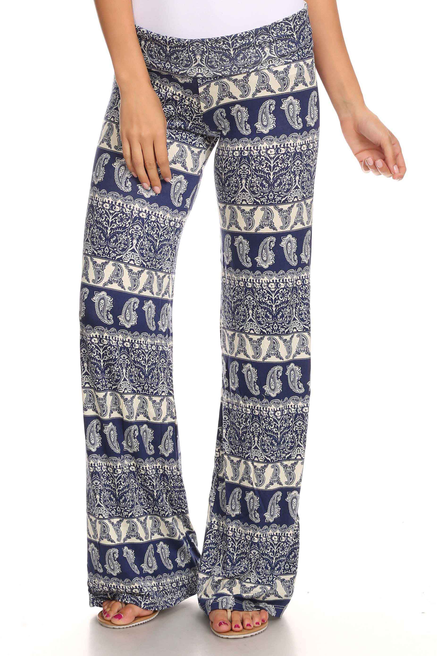 Women's Paisley Royal Printed Palazzo Pants Made in USA eBay