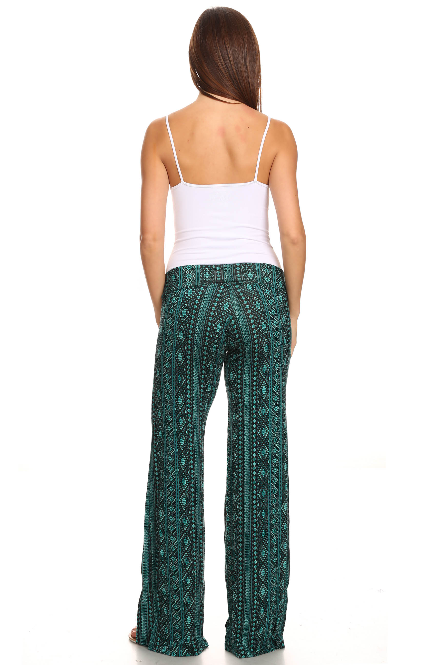 Women's Tribal Mint Printed Palazzo Pants Made in USA