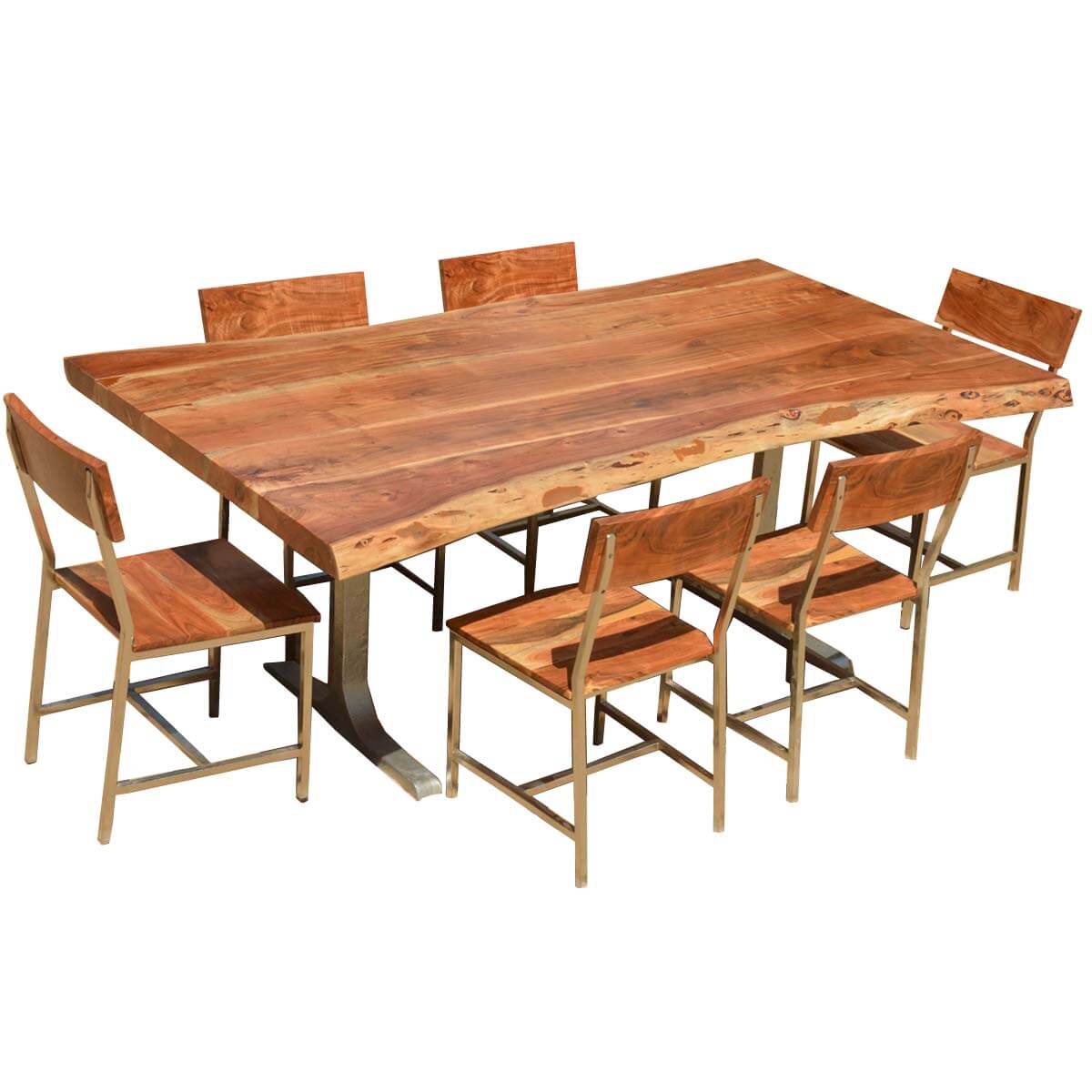 [36+] Live Edge Wood Dining Table Set