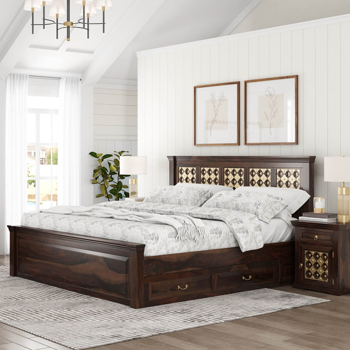 Diamond Empire Solid Wood Storage Platform Captains Bed