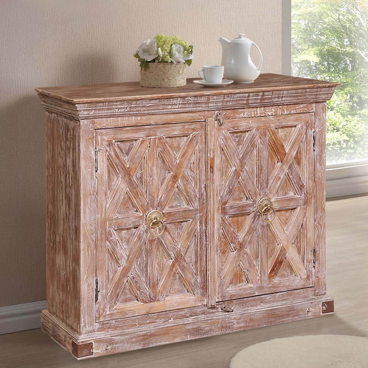 Braymer Cross Wooden Door Rustic Reclaimed Wood Storage